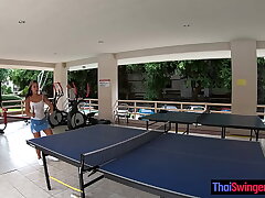Curvy Thai Beauty Teases in the Shower After Ping Pong