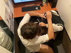 Momoka and Nono's Muffled Moans at Internet Cafe
