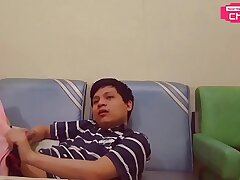 Hansel Thio Teasing Her Step-Sister with Her Sexy Handjob